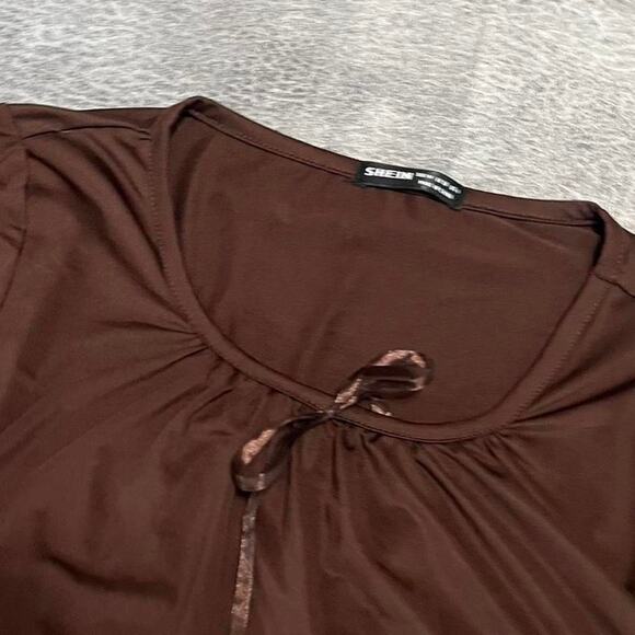 Adorable flared brown womens top - Picture 4 of 8